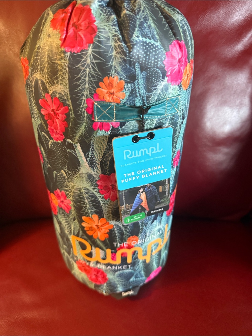 Rumpl The Original Puffy Blanket - Teal Floral